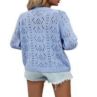 Hirigin Women Fashion CardIgan Cardigan Solid Collew-Out-out Pleteni džemper s dugim rukavima Osobni