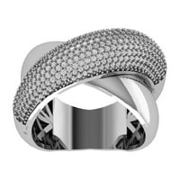 Araiya 10k Bijeli zlatni dijamantski prsten za žene za žene, veličina 9.5