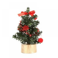 Pred-lit umjetno božićno drvce, 5,91 Mini božićno stablo ukrasi sa ukrasima i tkanim košarom Base Odlična