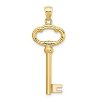 Extel Veliki 14K zlatni polirani 3-D ključ za mog šarma za ključeve srca, izrađen u SAD-u