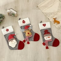 Jiaroswwei Božić Velike čarape Multi-uzorci Prekrasan Super Soft Festival Prop Scena Anti-Fade Santa