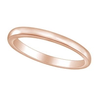 Okrugli oblik Jednostavan prekrasan vjenčani prsten 14K čvrstog ruža zlatna prstena veličine-11
