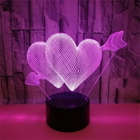HxRoolrp Valentines Day Decorations LED lagana Valentinovo 3D Creative Vizuelna atmosfera Mala stolna