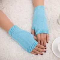Uocefik Odrasli rukavice Žene tople rukavice bez prstiju za žene Elastične manžetne zimske rukavice za hladno vrijeme nebo plavo