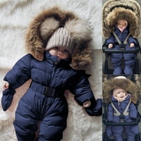 Durtebeua Toddler Kids Winter Warm s kapuljačnim kaputima Otiska odjeća za odjeću za djecu 6- mjeseci