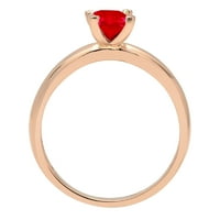 1ct smaragdni rez crveni simulirani ruby ​​18k ružičasti ružičasti zlato graviranje godišnjice Angažovanje vjenčanog pasijansa veličine prstena 10.75
