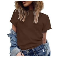 Amousa ženska modna casual bluza plus veličina čvrsta majica V-izrez kratke majice kratkih rukava za