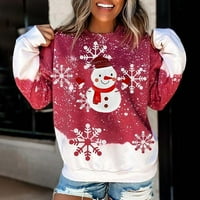 Printxy vrhovi za žene jesen božićni snjegović Ispiši labavi prevelici na vrhu majica za bluze pulover