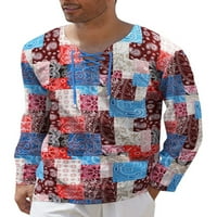 Niuer Muške vintage cvjetni print pulover muškarci Ležerne prilike majica Baggy Rad čipkajte labave letnje vrhove