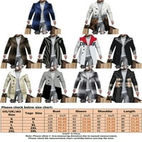 Luxplum Muškarci Omotači dugih rukava graška kaput Jednoj grudi Otišana odjeća Poslovni kaputi na otvorenom Style-d XL