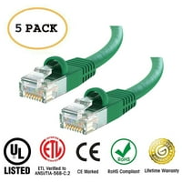 Huetron Cat Ethernet Cat Cat Snagless Patch noge - Računar LAN mrežni kabel, zeleno