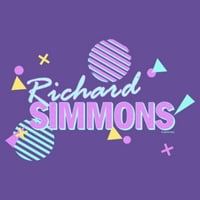 Junior's Richard Simmons 80-ih Logo Grafički grafički tee ljubičasta velika