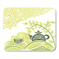 Grafična lista zelena čajna kafeterija grafička mint kafa Aroma Mousepad jastučić za miš miš