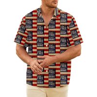4. jula muške havajske majice USA Nacionalna zastava grafički otisak majica ovratnik 3D Print vanjskih uličnih kratkih rukava, odjeća za odjeću, sportsko ljeto