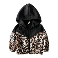 Mialeoley Kid Girls Boys Leopard kaput, jakna s kapuljačom sa zatvaračem, Jesen zimska odjeća