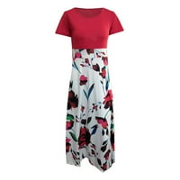 Kakina S Clearence ženske košulje za ljetne modne žene s kratkim rukavima cvjetni boho tiskarsku haljinu
