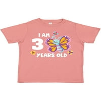 Inktastic Ja sam godina slatka nasmiješena leptira sa cvijećem poklon kratkih majica Toddler Toddler