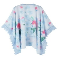 GRIANOOK DAMIES majica cvjetni print tunik bluza s kratkim rukavima Boho šifon vrhovi bikini pokrov