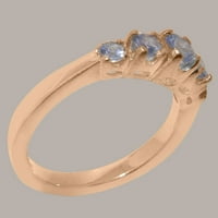 Britanci izrađeni zapanjujući 18k ružični zlatni prirodni tanzanit ženski prsten opcija - veličine opcija