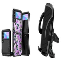 BEMZ dodaci za Samsung Galaxy Z Flip 5G - Duo Shield Kickstand Slim Case, Air Venter AUTR telefon Noseći