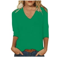 Floleo ženski dugi rukavi za dugi rukav klike plus majice modne bluze pune boje labave majice rukavi