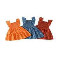 Baby Girls Ljetne casual haljine Toddler Slatke rukavice bez rukava Ispis rufffle a-line haljina