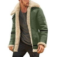 Muška jakna za teret jesen i zima plus veličine kaput rever ovratnik dugih rukava podstavljena koža Vintage zgušnjava kaput ovčja jakna