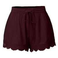 AWDENIO Ljetne hlače za žene čišćenje modne žene čipke plus veličine konopske kratke hlače joga sportske hlače pantalone