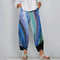 Ženske hlače Ležerne ženske elastične tipke za struk tiskanje tanke rastezanje mršavih hlača pantalone