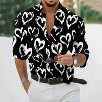 Muška majica s dugim rukavima, dizajnerske proljeće ljeto Muška povremena 20d tiskanje havajske košulje majice s dugim rukavima
