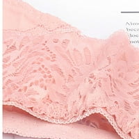 Ženski pamučni tangi donje rublje seksi čipka prozračna mekana rasteza T-leđa izdubi se bikini gaćice ružičasta l