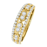 Mauli dragulji 0. Carat Diamond Wedding bend za žene, osjetljiv dijamantski vjenčani pojas, prong, 14k žuto zlato