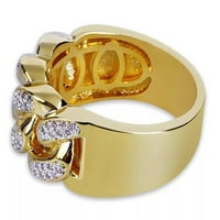 Opolski luksuzni izdubljeni kopče Rhinestones širok prsten za muškarce Jewelry party banket dekor