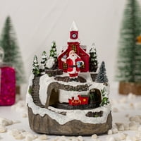 Kreativni ornament Električna glazba Užarena kuća Snow House Božićni poklon za obrtni smoli