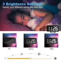 Budilica za spavaću sobu, LED i ogledalo Digitalni satovi Veliki ekran, sa USB punjačkim priključcima,