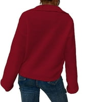 Ležerni obični ovratnik puloveri dugih rukava Burgundijski džemperi