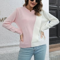 Zimske uštede džemperi za žene čišćenje Žene Ležerne prilike od šuplje pulover dugih rukava s dugim rukavima Pink