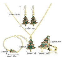 Frehsky ogrlice za žene naušnice Ogrlice narukvica prsten nakit setovi božićni legura dijamantskih božićnih