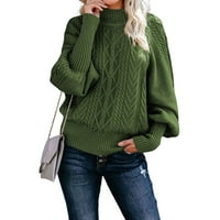 Ženski zimski ležerni džemper prevelizirani džemper za odmor za odmor jesen zimske proljeće XL Army