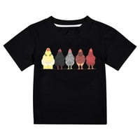 Caveitl 3-godina Toddler Baby Boys Girl Udobne boje pileće piletine, majica s kratkim rukavima TOP kratki