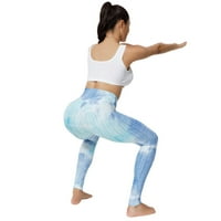 Tajice za žene plus veličina Ženska modna rastezanje joge gamaše fitness tekući teretane Aktivne hlače plave l