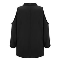 Ketyyh-Chn Crna košulja za printu Ženska omiljena majica s dugim rukavima
