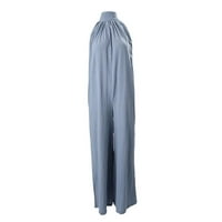 Širok kombinezon za noge sa džepom za žensko čišćenje Ljeto opušteno Ležerno ugodno modno učvršćeno na prodaju bez rukava hlače za posadu svijetle plave m
