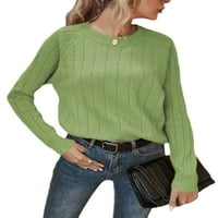 Bomotoo dame pletenje džumbane vrhove pune boje labavi pleteni džemperi rade casual baggy pulover zeleni l