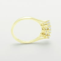 Britanci napravio 18k žuti zlatni sintetički kubični cirkonijski ženski Obećani prsten - Opcije veličine