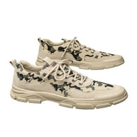 Colisha Muške tenisice čipke up radne cipele kamuflage casual cipele za hodanje dnevno lagani treneri udobnosti stanova marelica 8.5