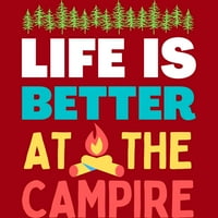 Život je bolji u logorskoj vatri mens kardinal crveni grafički tee - dizajn od strane ljudi 2xl