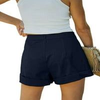 Čvrste boje Žene Srednjeg struka Ležerne hlače Ljetne vruće kratke hlače