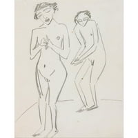 Ernst Ludwig Kirchner Black Modern Framed Museum Art Print pod nazivom - muškarac i žena