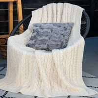 Kabel pletene vunene pokrivač od vune za kauč kauč na razvlačenje 71 47 izrađen u Irskoj